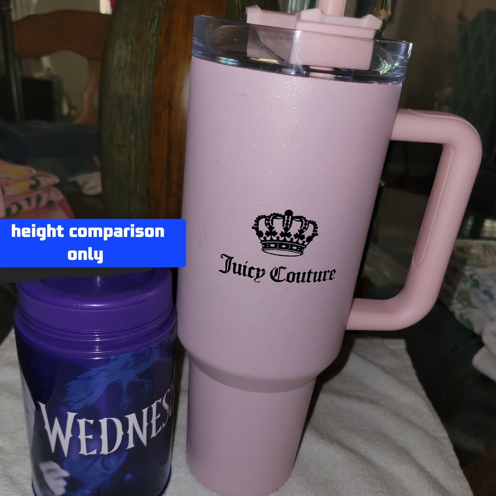 Juicy Couture Pink Tumbler with Straw